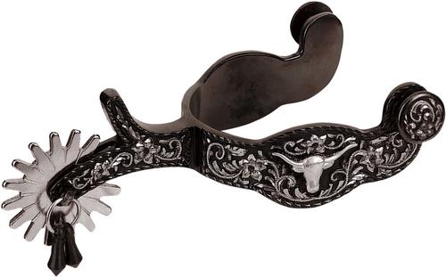 Show full view: Weaver Equine Engraved Floral Trim & Longhorn Accent Men's Show Spurs slide 1 of 1