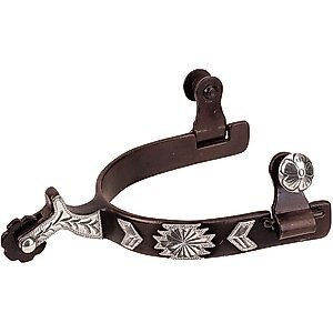 Weaver Equine Engraved German Silver Trim Men's Chap Guard Spurs