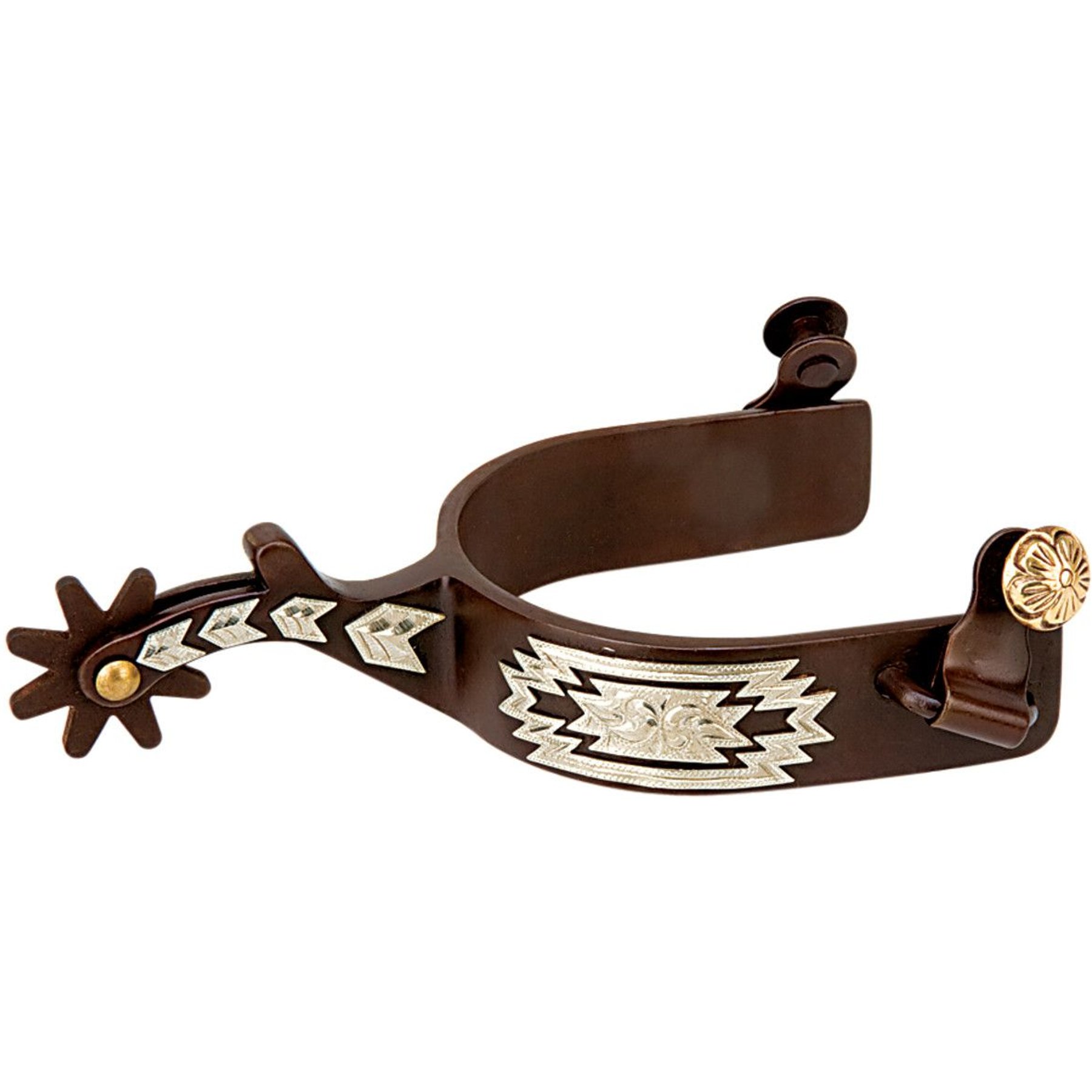 Weaver Equine Engraved German Silver Trim Men's Spurs