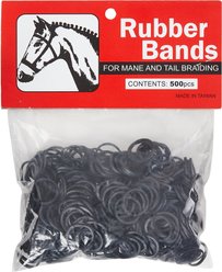 Weaver Equine Horse Mane & Tail Rubber Bands, Black, 500 count slide 1 of 2