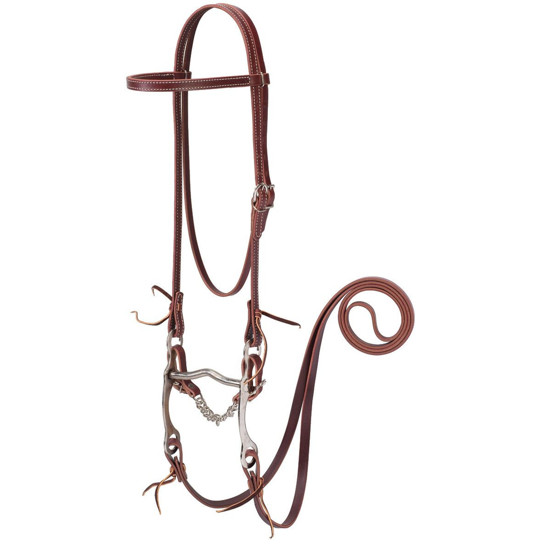 Weaver Equine Latigo Leather Single Cheek Buckle Horse Browband Bridle