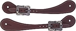 Weaver Equine Men's Shaped Oiled Harness Leather Spur Straps