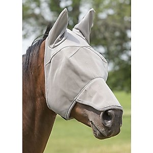 Weaver Equine Nose & Ear Cover Horse Fly Mask, Gray, Large