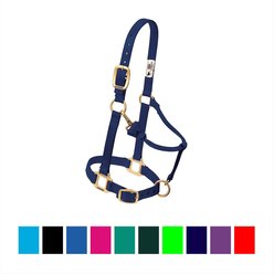 Weaver Equine Original Adjustable Nylon Horse Halter, Navy, Average