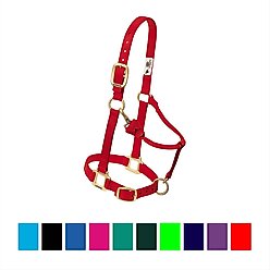 Weaver Equine Original Adjustable Nylon Horse Halter, Red, Average