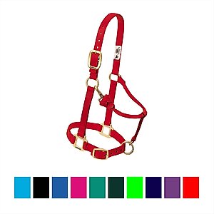 Weaver Equine Original Adjustable Nylon Horse Halter, Red, Average