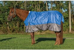 Weaver Equine Premium 600D Mesh Horse Rainsheet, Blue, 75-in