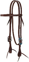 Weaver Equine ProTack Designer Hardward Horse Browband Headstall, Turquoise Flower