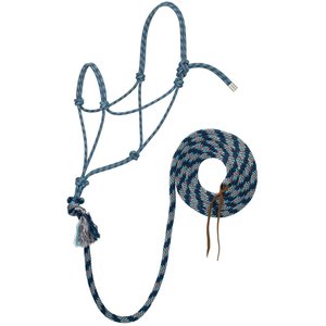 Weaver Equine Silvertip No. 95 Rope Horse Halter & 10-ft Lead, Gray/Blue/Navy/Turquoise