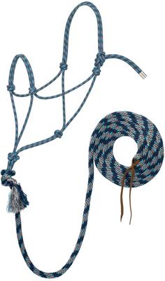 Show full view: Weaver Equine Silvertip No. 95 Rope Horse Halter & 10-ft Lead, Gray/Blue/Navy/Turquoise slide 1 of 2
