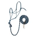 Weaver Equine Silvertip No. 95 Rope Horse Halter & 10-ft Lead, Gray/Blue/Navy/Turquoise