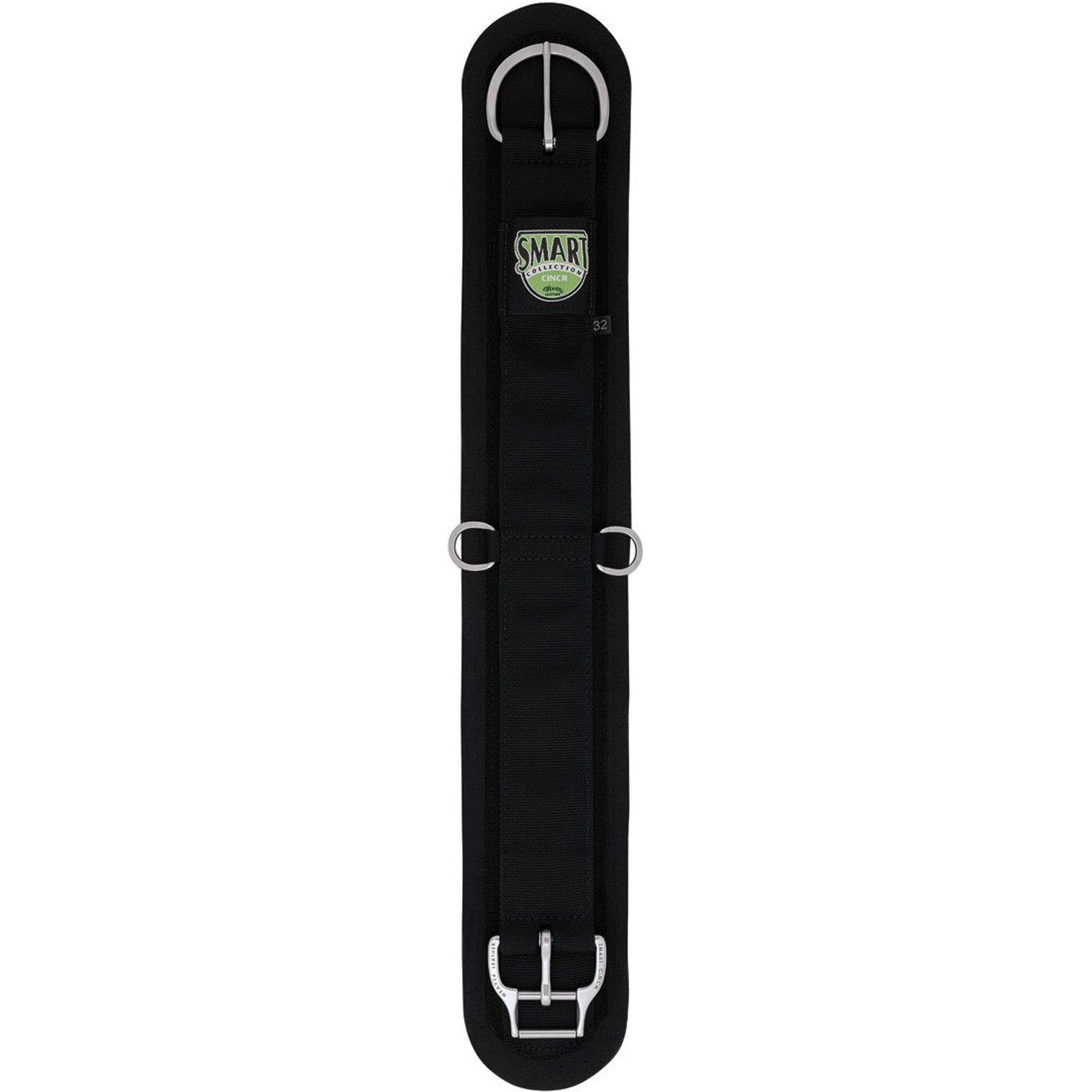 Weaver Equine Smart Cinch Felt Lined Straight & Roll Snug Horse Cinch Buckle, Black, 32-in