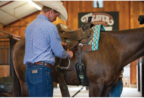 Show full view: Weaver Equine Smart Cinch Felt Lined Straight & Roll Snug Horse Cinch Buckle, Black, 32-in slide 4 of 7