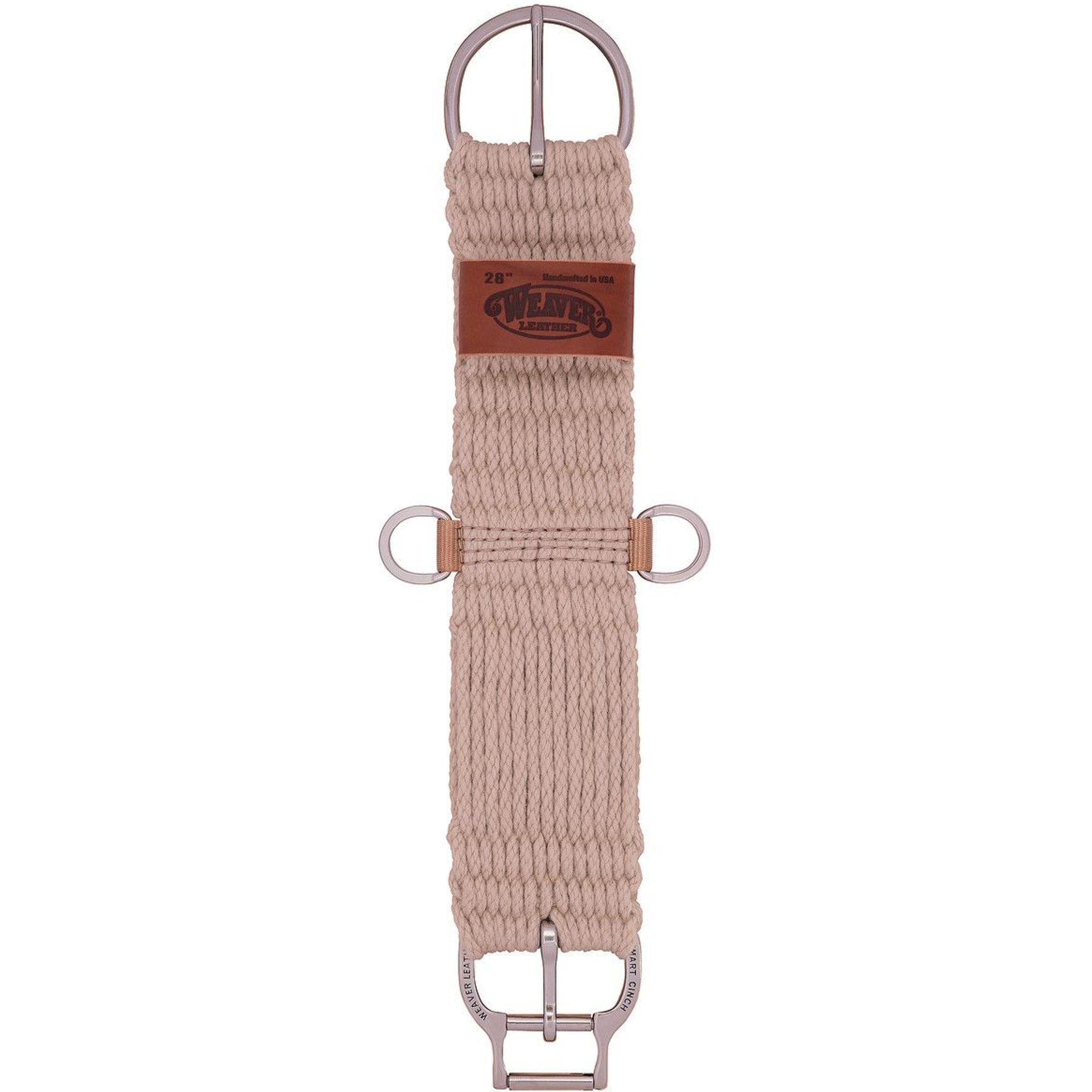 Weaver Equine Smart Cinch Natural Blend 27 Strand Straight & Roll Snug Horse Cinch Buckle, 28-in
