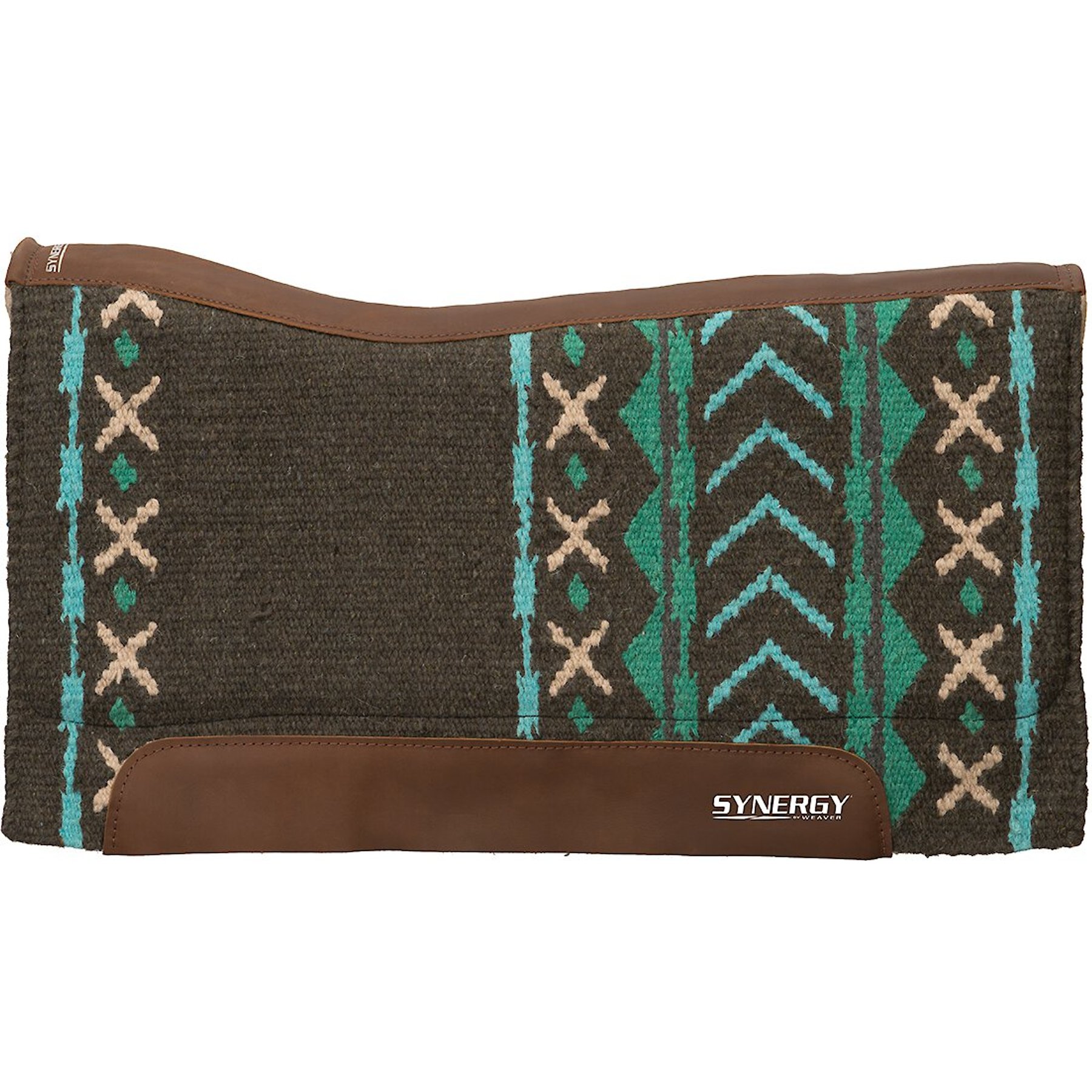 Weaver Equine Synergy Contoured Performance Western Saddle Pad, Charcoal/Turquoise