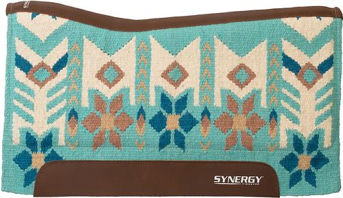 Show full view: Weaver Equine Synergy Contoured Performance Western Saddle Pad, Wildflower - Baltic/Winter White slide 1 of 1