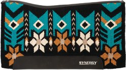 Weaver Equine Synergy Contoured Performance Western Saddle Pad, Wildflower - Black/Turquoise