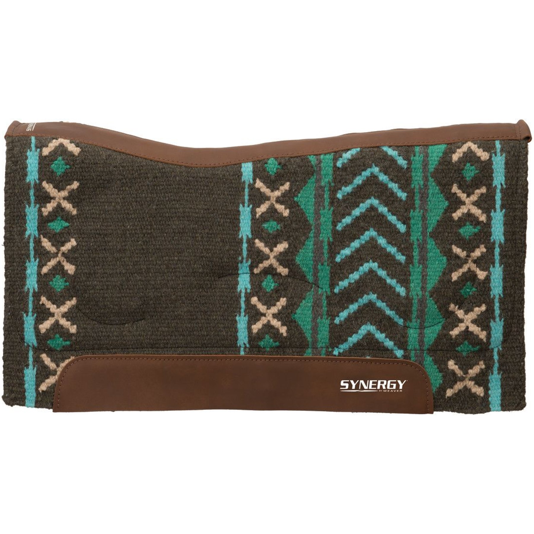 Weaver Equine Synergy Flex Contour Performance Western Saddle Pad, Mojave - Charcoal/Turquoise
