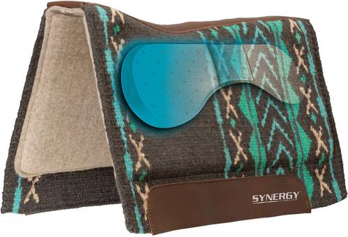Show full view: Weaver Equine Synergy Flex Contour Performance Western Saddle Pad, Mojave - Charcoal/Turquoise slide 3 of 4