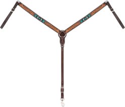 Weaver Equine Turquoise Cross Beaded Straight Horse Breast Collar