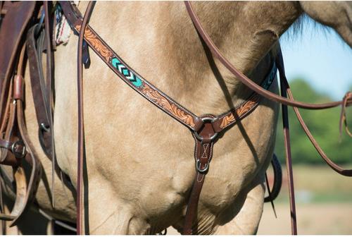 Show full view: Weaver Equine Turquoise Cross Beaded Straight Horse Breast Collar slide 2 of 6