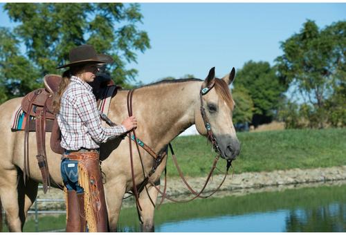 Show full view: Weaver Equine Turquoise Cross Beaded Straight Horse Breast Collar slide 5 of 6