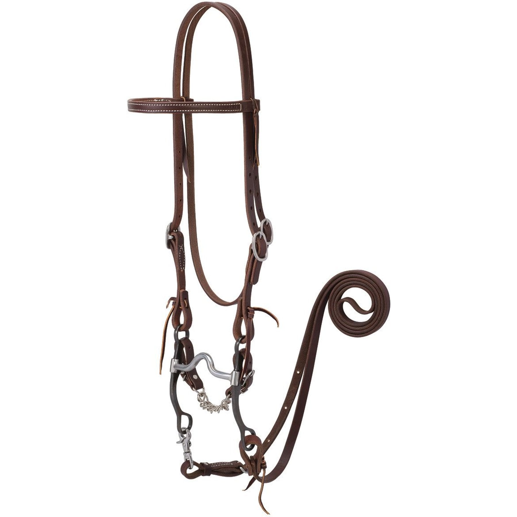 Weaver Equine Working Tack Horse Bridle & Medium Port Mouth Bit