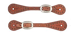 Weaver Equine Youth Harness Leather Spur Straps, Russet