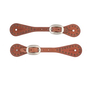 Weaver Equine Youth Harness Leather Spur Straps, Russet