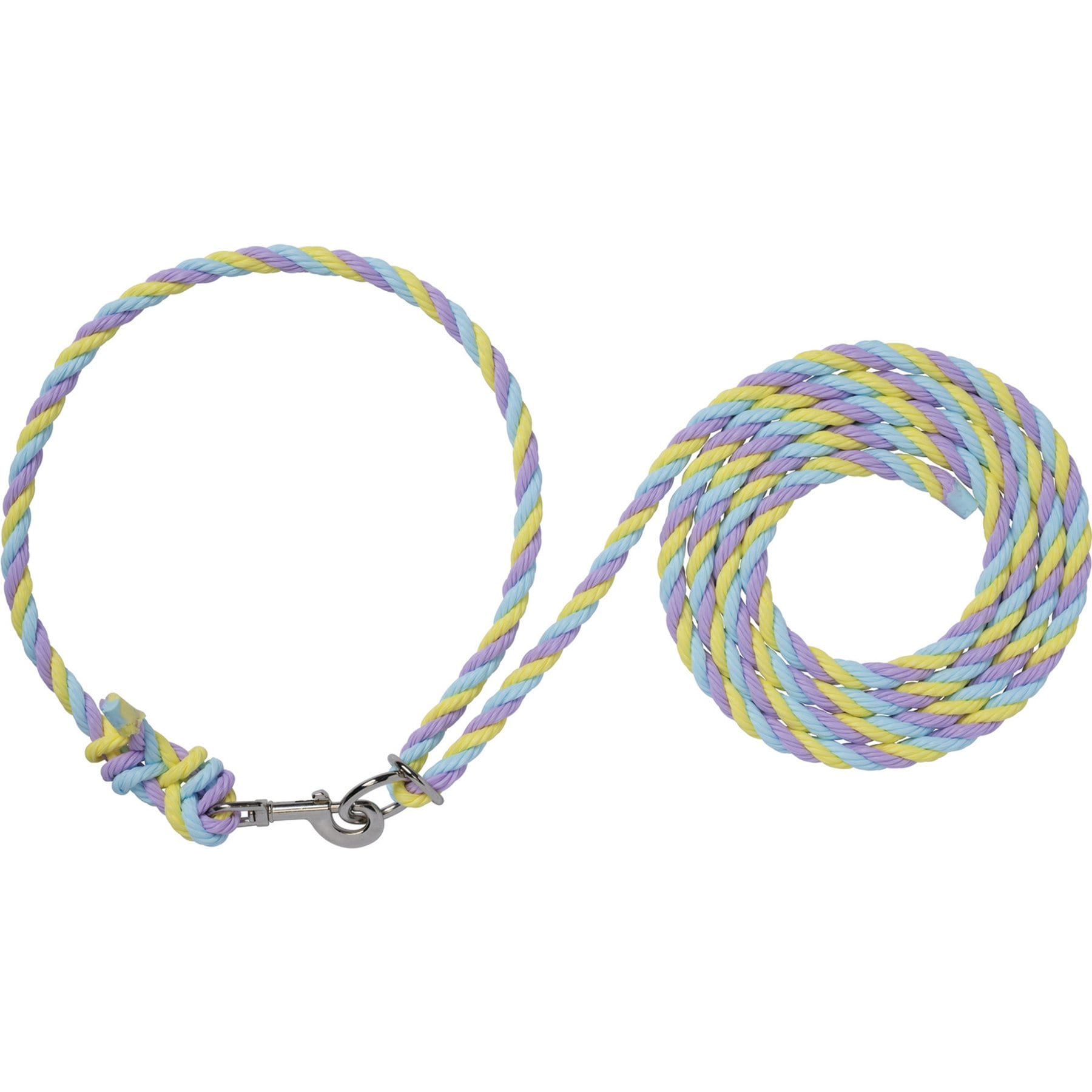 Weaver Livestock Adjustable Poly Neck Rope Livestock Halter, Average, Yellow/Light Blue/Lavender