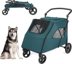 Wedyvko P04C Foldable Jogger Universal Wheel Dog Stroller, One Size, Dark Green