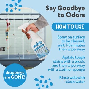 Wee Away Bird Cage Cleaner, Unscented, 16-ounce bottle