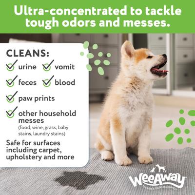 Show full view: Wee Away X2 Concentrated Urine Stain & Odor Remover Green Tea Scented Bio-Enzymatic Cleaner for Dogs, 16-fl oz spray slide 2 of 9