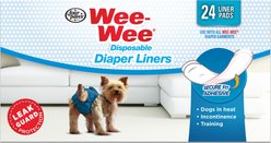 Wee-Wee Disposable Dog Diaper Liner Pads, 24 count