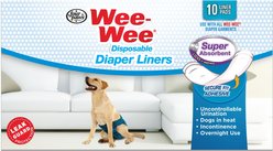 Wee-Wee Disposable Dog Diaper Super Absorbent Liner Pads, 10 count