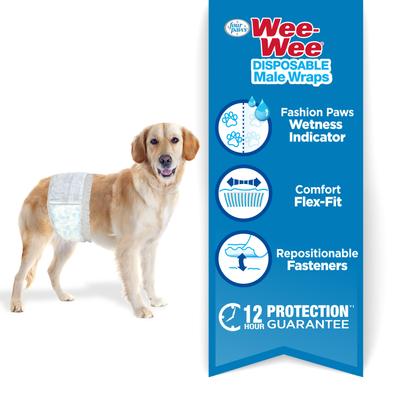 Show full view: Wee-Wee Disposable Male Dog Wraps, Medium/Large: 23 to 31-in waist, 36 count slide 3 of 12