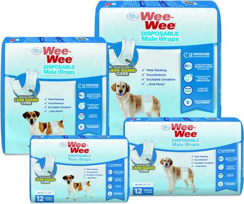 Show full view: Wee-Wee Disposable Male Dog Wraps, Medium/Large: 23 to 31-in waist, 36 count slide 8 of 12