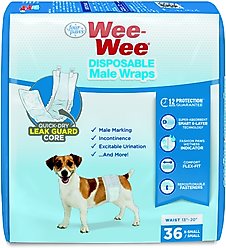 Wee-Wee Disposable Male Dog Wraps, X-Small/Small: 13 to 20-in waist, 36 count slide 2 of 8