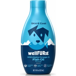 WellFURst Wild Alaska Omega-3 Fish Oil Skin & Coat Health Supplement for Dogs, 18-fl oz bottle