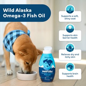 WellFURst Wild Alaska Omega-3 Fish Oil Skin & Coat Health Supplement for Dogs, 18-fl oz bottle