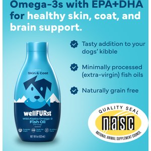 WellFURst Wild Alaska Omega-3 Fish Oil Skin & Coat Health Supplement for Dogs, 18-fl oz bottle