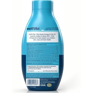 WellFURst Wild Alaska Omega-3 Fish Oil Skin & Coat Health Supplement for Dogs, 18-fl oz bottle