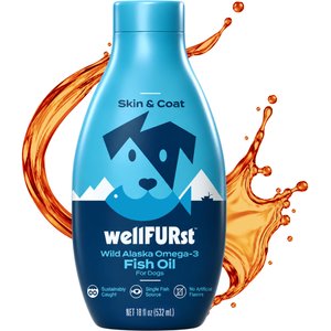 WellFURst Wild Alaska Omega-3 Fish Oil Skin & Coat Health Supplement for Dogs, 18-fl oz bottle