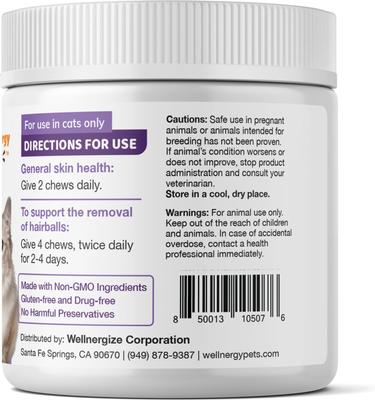 Show full view: Wellnergy Pets Hairball Control Multivitamin Supplement for Cats, 70 count slide 4 of 5