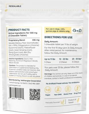 Show full view: Wellnergy Pets Herbal Qbow Coat Care Supplement for Dogs & Cats, 60 count slide 3 of 3