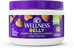 Wellness Belly Digestive Health Support Pumpkin Flavor Chew Supplements + CORE Wholesome Grains Chicken & Brown Rice Recipe Small Breed Dry Dog Food slide 2 of 9