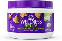 Wellness Belly Digestive Health Support Pumpkin Flavor Chew Supplements for Dogs, 45 count