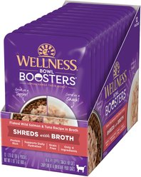 Wellness Bowl Boosters Flaked Salmon & Tuna Wet Cat Topper, 1.75-oz pouch, case of 12