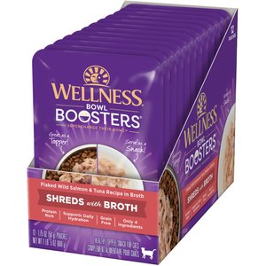 Wellness Bowl Boosters Flaked Salmon & Tuna Wet Cat Topper, 1.75-oz pouch, case of 12