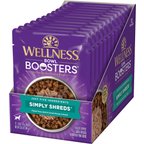 Wellness Bowl Boosters Simply Shreds Tuna, Beef & Carrots Natural Grain-Free Wet Dog Food Mixer or Topper, 2.8-oz pouch, case of 12